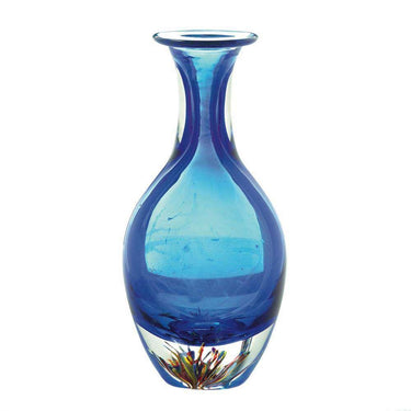 Blue Art Glass Bottleneck Vase - The Fox Decor